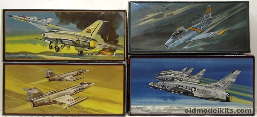 AMT-Hasegawa 1/72 A623-100 Mig-21 Fishbed / A627-100 F-86 Sabre / A625-100 F-104 Starfighter / A692-130 F-100 Super Sabre plastic model kit